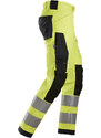 Snickers Workwear Pracovní kalhoty AllroundWork Stretch reflexní třída 2 žluté vel. 44