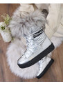 MSMG Royalfashion Stříbrné nazouvací boty a'la snow boots for women Efilayla