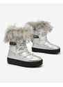 MSMG Royalfashion Stříbrné nazouvací boty a'la snow boots for women Efilayla