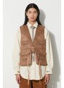 Vesta Engineered Garments Fowl Vest hnědá barva, 23F1C002.CT253