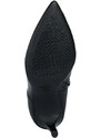 Kožené kotníkové boty Geox D FAVIOLA B dámské, černá barva, na podpatku, D268UB 000Y3 C9999