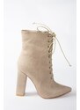 Fox Shoes Skinny Suede Women's Casual Boots with Thick Heels