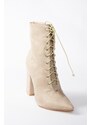 Fox Shoes Skinny Suede Women's Casual Boots with Thick Heels