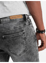Ombre Clothing Pánské džínové kalhoty SLIM FIT - šedé V4 OM-PADP-0110