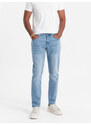 Ombre Clothing Pánské džínové kalhoty Ntiyiso světle modrá V2 OM-PADP - 0110