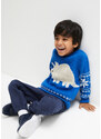 bonprix Chlapecký pletený svetr z bavlny Modrá