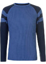 Pierre Cardin Ribbed Crew Knit Mens Mid Blue/Navy