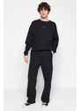 Trendyol Black More Sustainable Oversize/Wide-Fit Pocket Textured Sweatpants