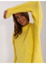 Fashionhunters Žlutý pletený svetr s kabely