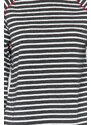 Trendyol Anthracite Multicolored Cotton Striped Tshirt-Jogger Knitted Pajama Set