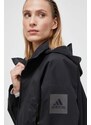 Bunda adidas dámská, černá barva, přechodná, HT8774