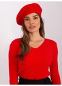 Fashionhunters Červený dámský baret s aplikací