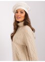 Fashionhunters Krémový dámský baret s kašmírem