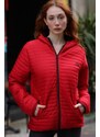 River Club Women's Red Hooded Inner Lined Water And Windproof Coat.