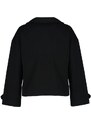Trendyol Black Oversize Wide Cut Stamped Coat
