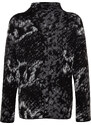 Trendyol černý samovzorovaný pletený svetr s vysokým výstřihem