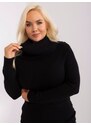 Fashionhunters Černý dámský svetr plus size s viskózou