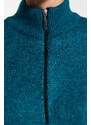 Trendyol Winter Essentials Petrol Oversize měkký texturovaný vzorovaný pletený svetr