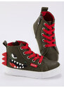 Denokids Dinosaur Boys' Khaki Sneakers Sneakers