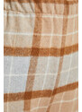 Trendyol Brown-Multicolor Premium Cotton Plaid Woven Pajama Bottoms