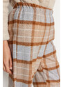 Trendyol Brown-Multicolor Premium Cotton Plaid Woven Pajama Bottoms