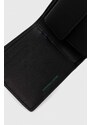 Kožená peněženka Tommy Jeans černá barva