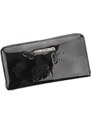 Dámská luxusní kožená lakovaná peněženka Gregorio Santall, černá