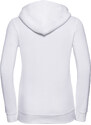 White women's sweatshirt with hood and zipper Authentic Russell