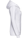 White women's sweatshirt with hood and zipper Authentic Russell