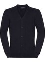 RUSSELL Men's classic and easy to care for, zipped sweater with neckline V R715M 50/50 50% Cotton 50% acrylic CottonBlend TM weave 12 275g