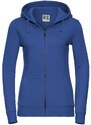 Blue women's hoodie with Authentic Russell zipper