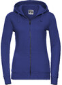 Blue women's hoodie with Authentic Russell zipper