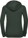 Green women's hoodie with Authentic Russell zipper