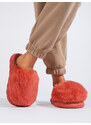 Women's Red Fur Slippers With Thick Sole Shelvt