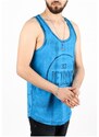 Madmext Printed Blue Singlet 2446