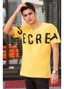 Madmext Printed Yellow T-Shirt 3034