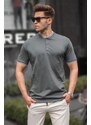 Madmext Smoked Plain Polo Neck Men's T-Shirt