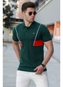 Madmext Green Polo Neck Men's T-Shirt 5243