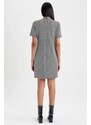 DEFACTO A Cut Half Turtleneck Crowbar Mini Short Sleeve Knitted Dress