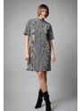 DEFACTO A Cut Half Turtleneck Crowbar Mini Short Sleeve Knitted Dress