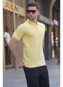 Madmext Yellow Polo-Collar Men's T-Shirt 6113