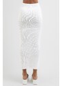 Madmext White Basic Long Knitwear Skirt
