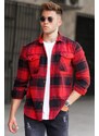 Madmext Checked Red Shirt 5508