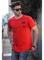 Madmext Pocket Detail Red Men's T-Shirt 4492