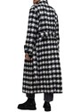 Kabát s příměsí vlny AllSaints Haithe černá barva, přechodný, oversize
