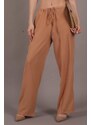 Madmext Camel Crinkle Fabric Basic Women's Beach Pants