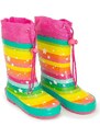 Pidilidi dívčí holínky gumové - potisk rainbow, Pidilidi, PL0051-01, holka