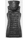 J.STYLE Prošívaná vesta v grafitové barvě s kapucí (16M9113-105)