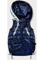 J.STYLE Tmavě modrá dámská vesta se stahovacími lemy (16M9115-215)