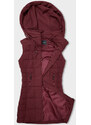 J.STYLE Tmavě červená dámská vesta s kapucí (16M9096-06)